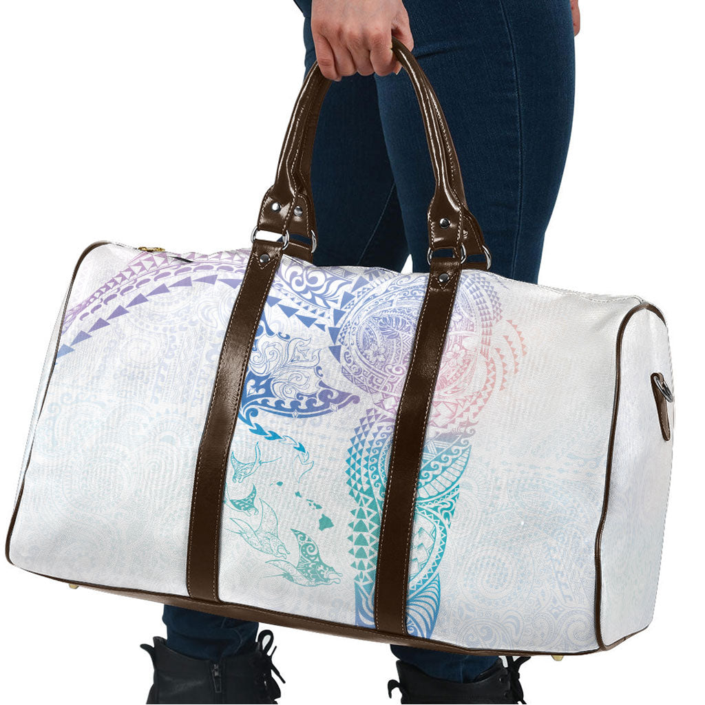 Hawaiian Manta Ray Tribal Travel Bag Polynesian Art Motifs Sweet Pastel LT03 - Polynesian Pride