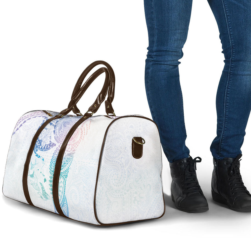 Hawaiian Manta Ray Tribal Travel Bag Polynesian Art Motifs Sweet Pastel LT03 - Polynesian Pride