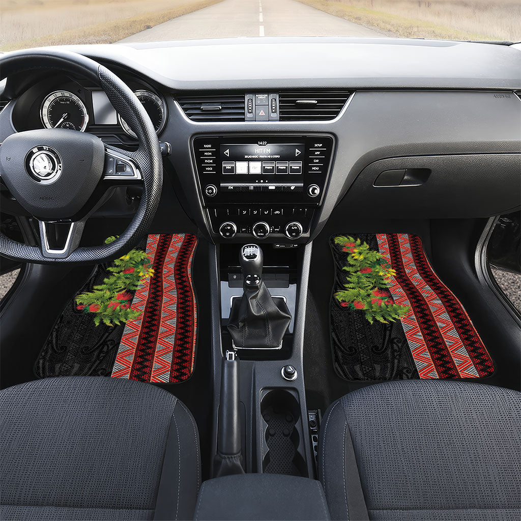 Maori Tukutuku Car Mats with Ferns Pohutukawa and Kowhai Tribal Moko Patterns