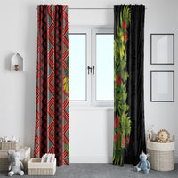 Maori Tukutuku Window Curtain with Ferns Pohutukawa and Kowhai Tribal Moko Patterns