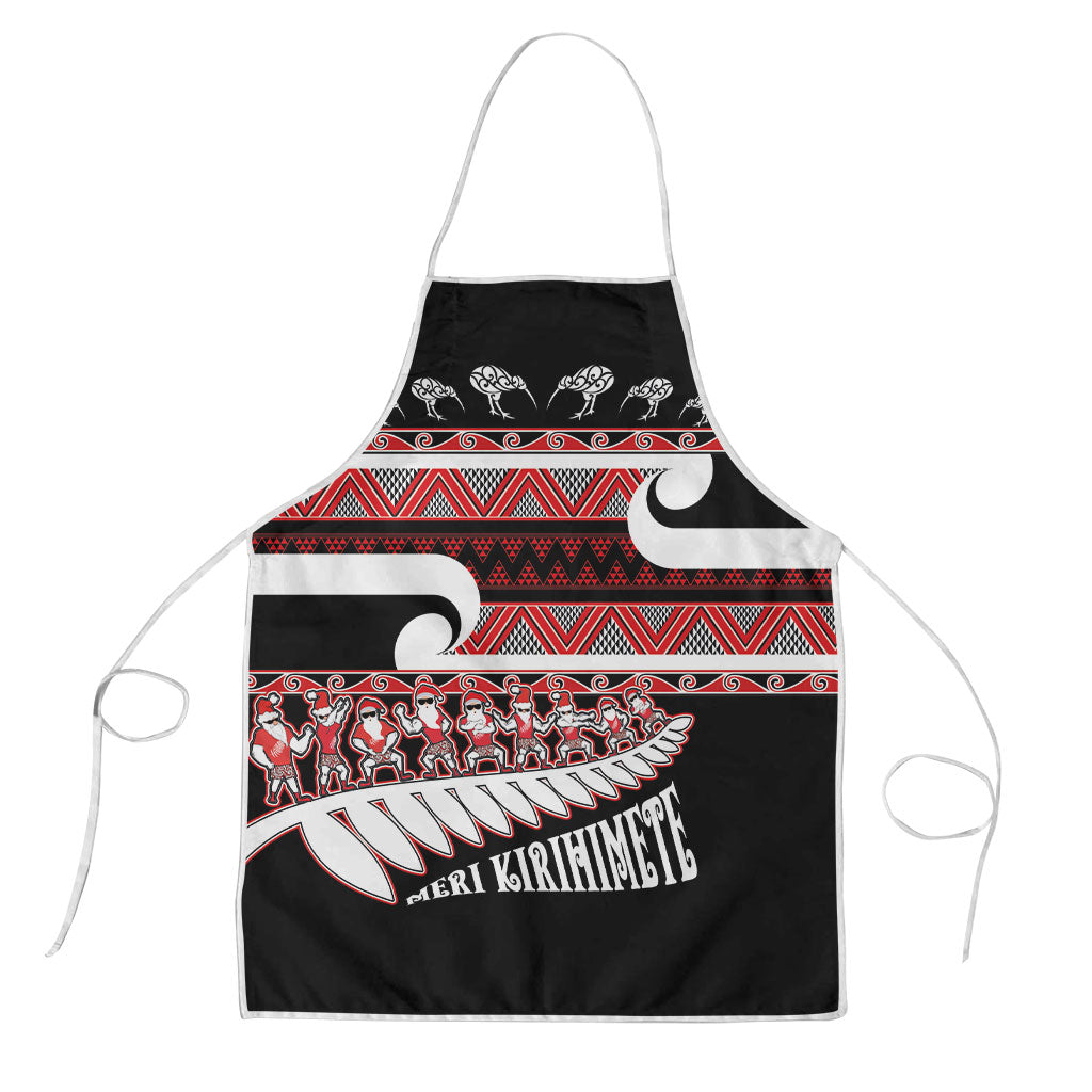 New Zealand Christmas Apron Funny Santa Claus Haka Dance with Tukutuku LT03 Multicolor - Polynesian Pride