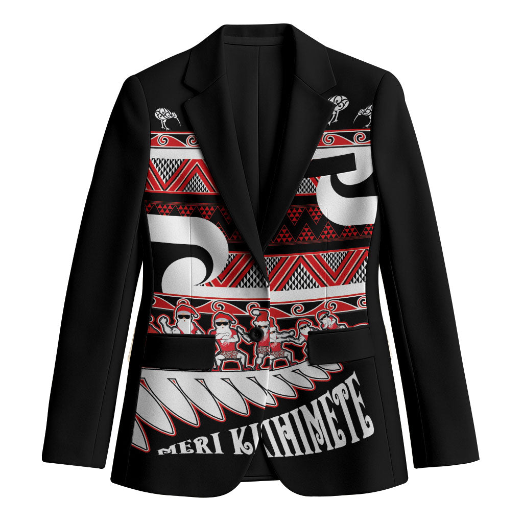New Zealand Christmas Blazer Funny Santa Claus Haka Dance with Tukutuku