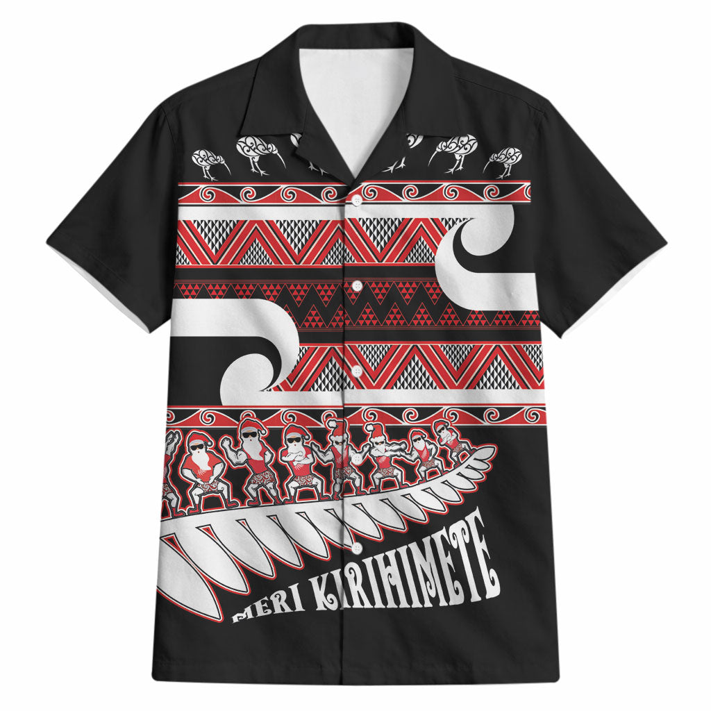 New Zealand Christmas Hawaiian Shirt Funny Santa Claus Haka Dance with Tukutuku