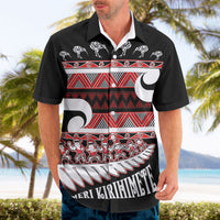 New Zealand Christmas Hawaiian Shirt Funny Santa Claus Haka Dance with Tukutuku