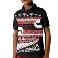 New Zealand Christmas Kid Polo Shirt Funny Santa Claus Haka Dance with Tukutuku