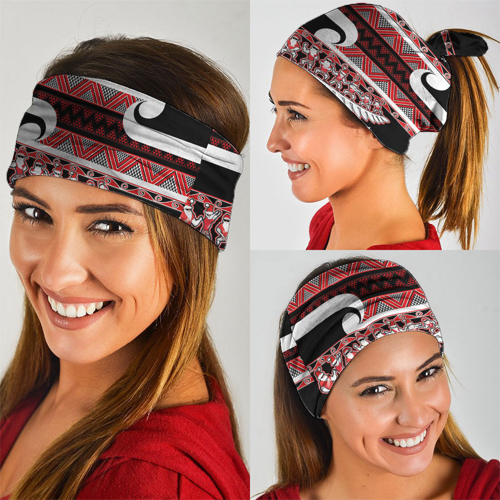 New Zealand Christmas Neck Gaiter Funny Santa Claus Haka Dance with Tukutuku