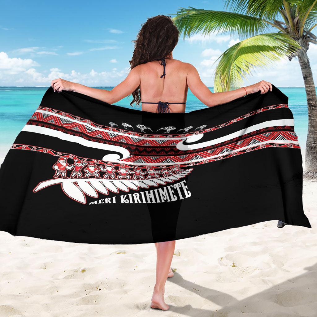 New Zealand Christmas Sarong Funny Santa Claus Haka Dance with Tukutuku