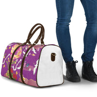 Hawaiian and Japanese Culture Together Travel Bag Kakau Tribal Pattern and Irezumi Art Purple Color