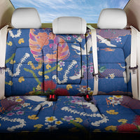 Hawaiian and Japanese Culture Together Back Car Seat Cover Kakau Tribal Pattern and Irezumi Art Blue Color