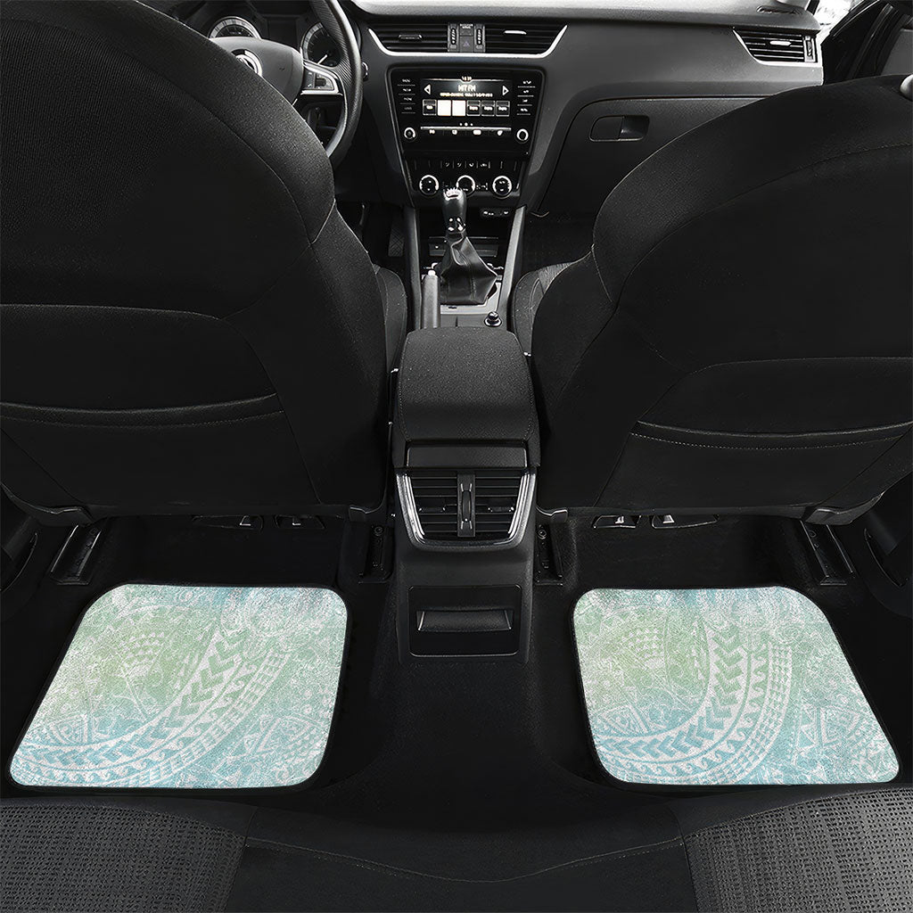 Japanese and Hawaiian Culture Fusion Car Mats Irezumi with Turtles and Lei Kakau Pattern Fresh Vibe LT03 Set 2pcs - Back Multicolor - Polynesian Pride