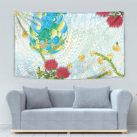 Japanese and Hawaiian Culture Fusion Tapestry Irezumi with Turtles and Lei Kakau Pattern Fresh Vibe LT03 - Polynesian Pride