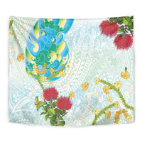 Japanese and Hawaiian Culture Fusion Tapestry Irezumi with Turtles and Lei Kakau Pattern Fresh Vibe LT03 - Polynesian Pride
