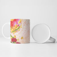 Japanese and Hawaiian Culture Fusion Ceramic Mug Irezumi with Turtles and Lei Kakau Pattern Sunset Vibe LT03 - Polynesian Pride