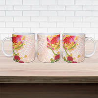 Japanese and Hawaiian Culture Fusion Ceramic Mug Irezumi with Turtles and Lei Kakau Pattern Sunset Vibe LT03 - Polynesian Pride