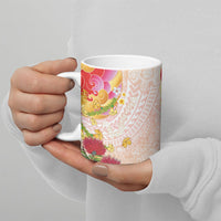 Japanese and Hawaiian Culture Fusion Ceramic Mug Irezumi with Turtles and Lei Kakau Pattern Sunset Vibe LT03 - Polynesian Pride