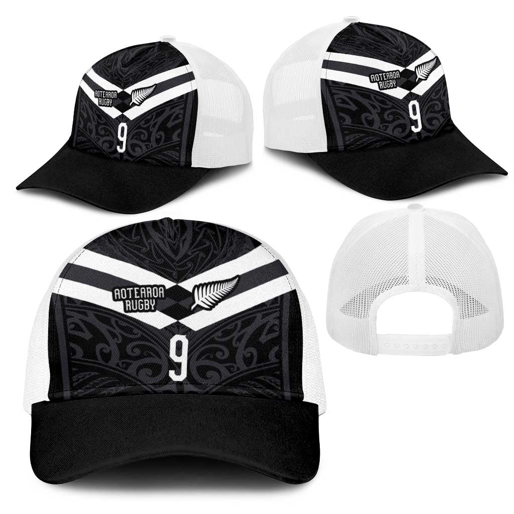 Custom Aotearoa Rugby Mesh Trucker Cap Maori Tribal Motifs Stripes-Sporty Style LT03 - Polynesian Pride