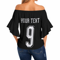 Aotearoa Rugby Custom Off Shoulder Wrap Waist Top Maori Tribal Motifs Stripes-Sporty Style LT03 - Polynesian Pride