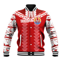 Custom Tahiti Football Polynesian Pattern Baseball Jacket LT03 Unisex Red - Polynesian Pride