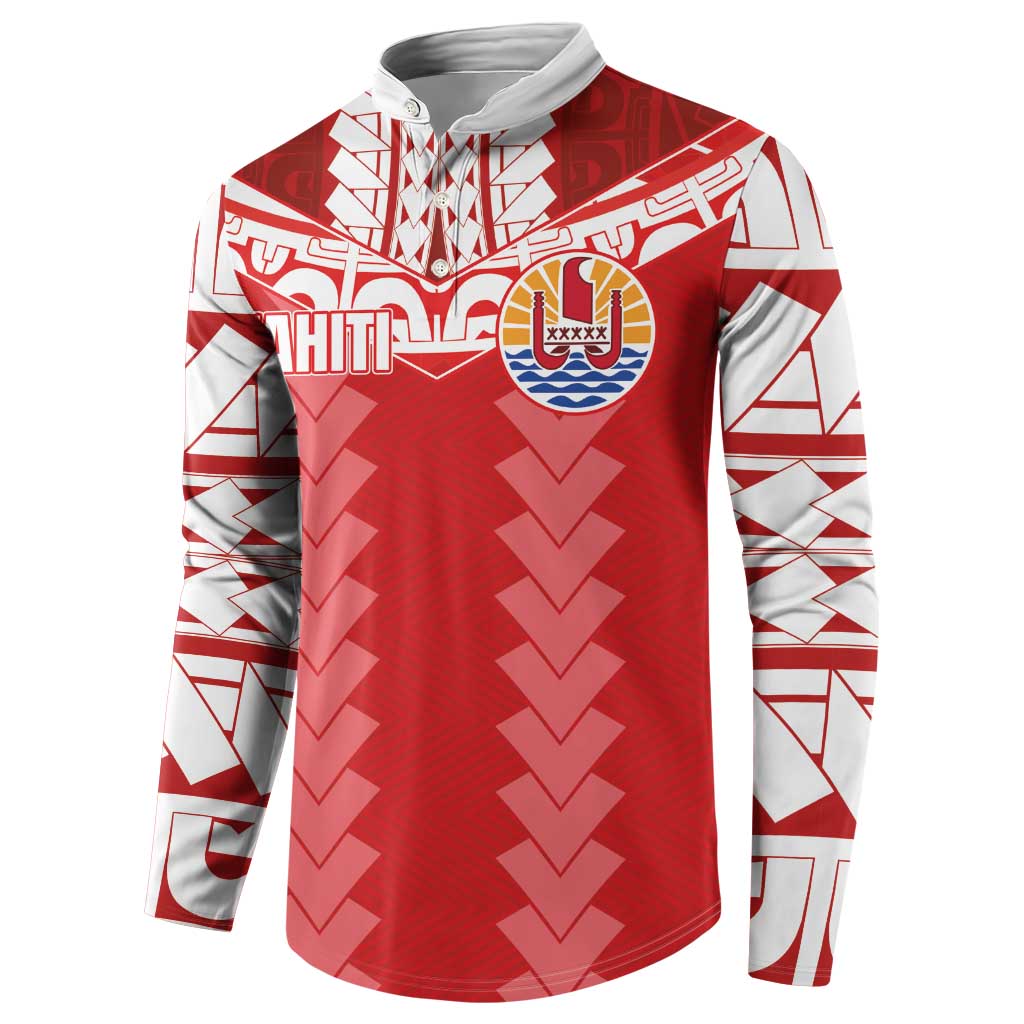 Custom Tahiti Football Polynesian Pattern Button Sweatshirt LT03 - Polynesian Pride