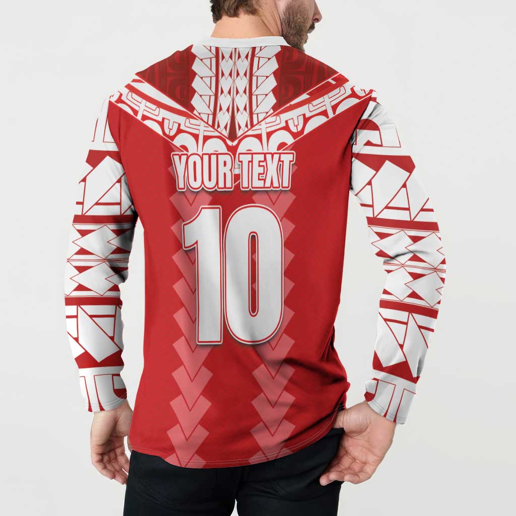 Custom Tahiti Football Polynesian Pattern Button Sweatshirt LT03 - Polynesian Pride