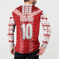 Custom Tahiti Football Polynesian Pattern Button Sweatshirt LT03 - Polynesian Pride