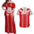 Custom Tahiti Football Polynesian Pattern Couples Matching Off Shoulder Maxi Dress and Hawaiian Shirt