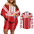 Custom Tahiti Football Polynesian Pattern Couples Matching Off Shoulder Short Dress and Long Sleeve Button Shirt