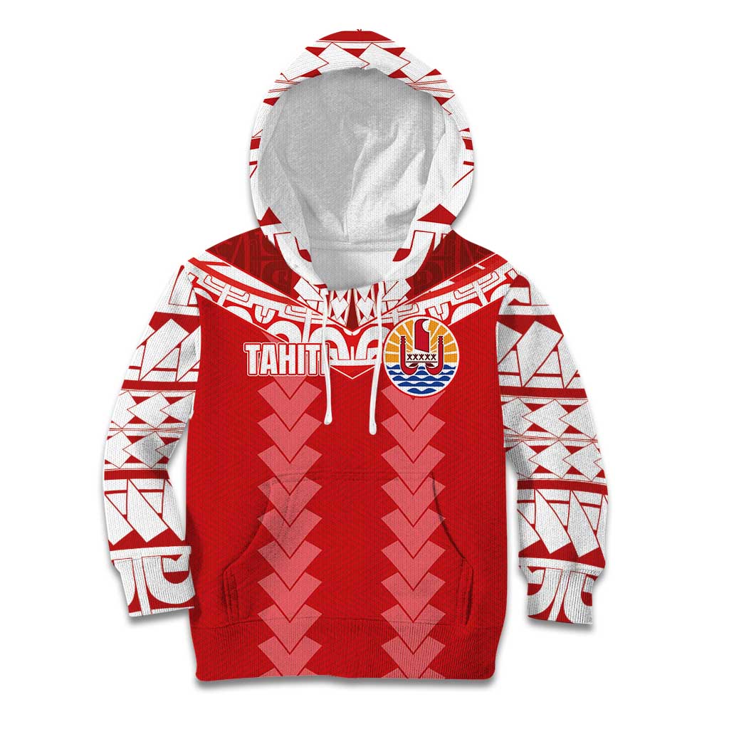 Custom Tahiti Football Polynesian Pattern Kid Hoodie