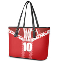 Custom Tahiti Football Polynesian Pattern Leather Tote Bag LT03 - Polynesian Pride