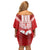 Custom Tahiti Football Polynesian Pattern Off Shoulder Short Dress