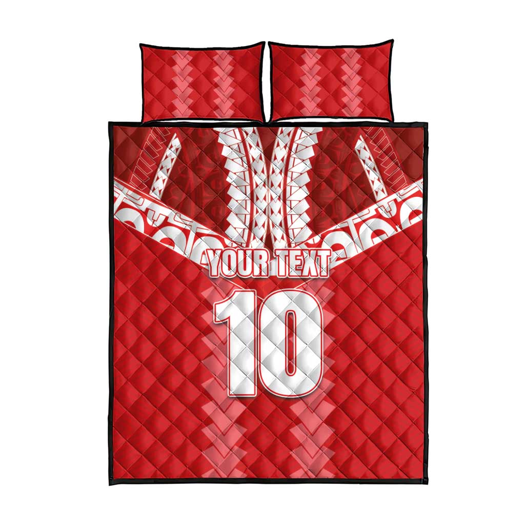 Custom Tahiti Football Polynesian Pattern Quilt Bed Set