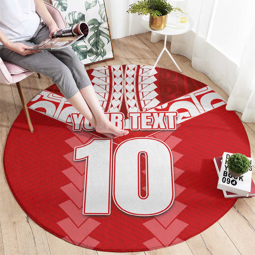 Custom Tahiti Football Polynesian Pattern Round Carpet LT03 - Polynesian Pride