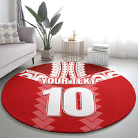 Custom Tahiti Football Polynesian Pattern Round Carpet LT03 - Polynesian Pride