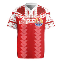 Custom Tahiti Football Polynesian Pattern Rugby Jersey LT03 Red - Polynesian Pride