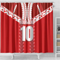 Custom Tahiti Football Polynesian Pattern Shower Curtain LT03 - Polynesian Pride