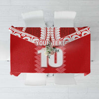 Custom Tahiti Football Polynesian Pattern Tablecloth LT03 Red - Polynesian Pride