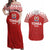 Custom Tonga Football Ngatu Tribal Tattoo Couples Matching Off Shoulder Maxi Dress and Hawaiian Shirt