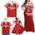 Custom Tonga Football Ngatu Tribal Tattoo Family Matching Off Shoulder Maxi Dress and Hawaiian Shirt