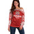 Custom Tonga Football Ngatu Tribal Tattoo Off Shoulder Sweater