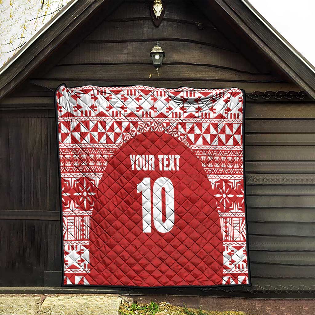 Custom Tonga Football Ngatu Tribal Tattoo Quilt