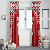 Custom Tonga Football Ngatu Tribal Tattoo Window Curtain