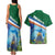 Marshall Islands Kwajalein Atoll Couples Matching Tank Maxi Dress and Hawaiian Shirt Polynesian Pattern and Undersea Animals