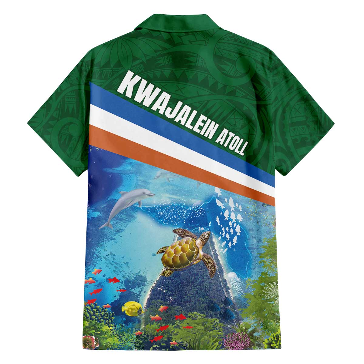 Marshall Islands Kwajalein Atoll Family Matching Off The Shoulder Long Sleeve Dress and Hawaiian Shirt Polynesian Pattern and Undersea Animals