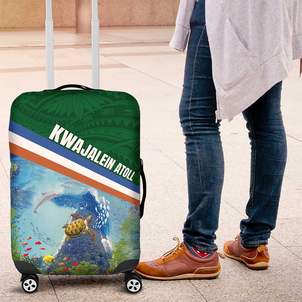 Marshall Islands Kwajalein Atoll Luggage Cover Polynesian Pattern and Undersea Animals