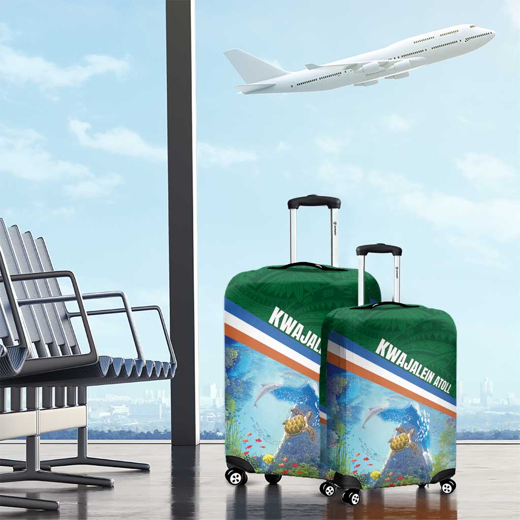 Marshall Islands Kwajalein Atoll Luggage Cover Polynesian Pattern and Undersea Animals