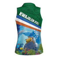 Marshall Islands Kwajalein Atoll Women Sleeveless Polo Shirt Polynesian Pattern and Undersea Animals LT03 - Polynesian Pride