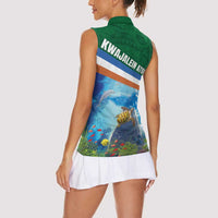 Marshall Islands Kwajalein Atoll Women Sleeveless Polo Shirt Polynesian Pattern and Undersea Animals LT03 - Polynesian Pride