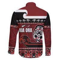 New Zealand Culture Family Matching Mermaid Dress and Hawaiian Shirt Kia Ora Aotearoa Moko Tattoo Mask with Waka and Maori Art Pattern