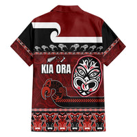 New Zealand Culture Family Matching Tank Maxi Dress and Hawaiian Shirt Kia Ora Aotearoa Moko Tattoo Mask with Waka and Maori Art Pattern