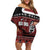 New Zealand Culture Off Shoulder Short Dress Kia Ora Aotearoa Moko Tattoo Mask with Waka and Maori Art Pattern